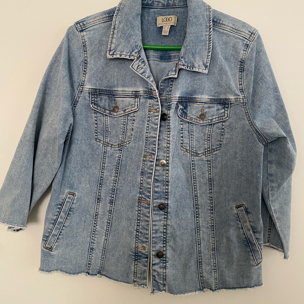 Logo Denim Jacket with Button Front - image 2